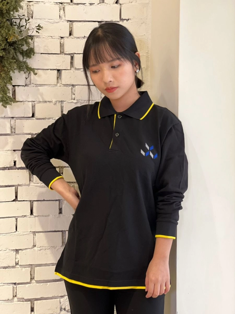 長袖假兩件排汗POLO衫