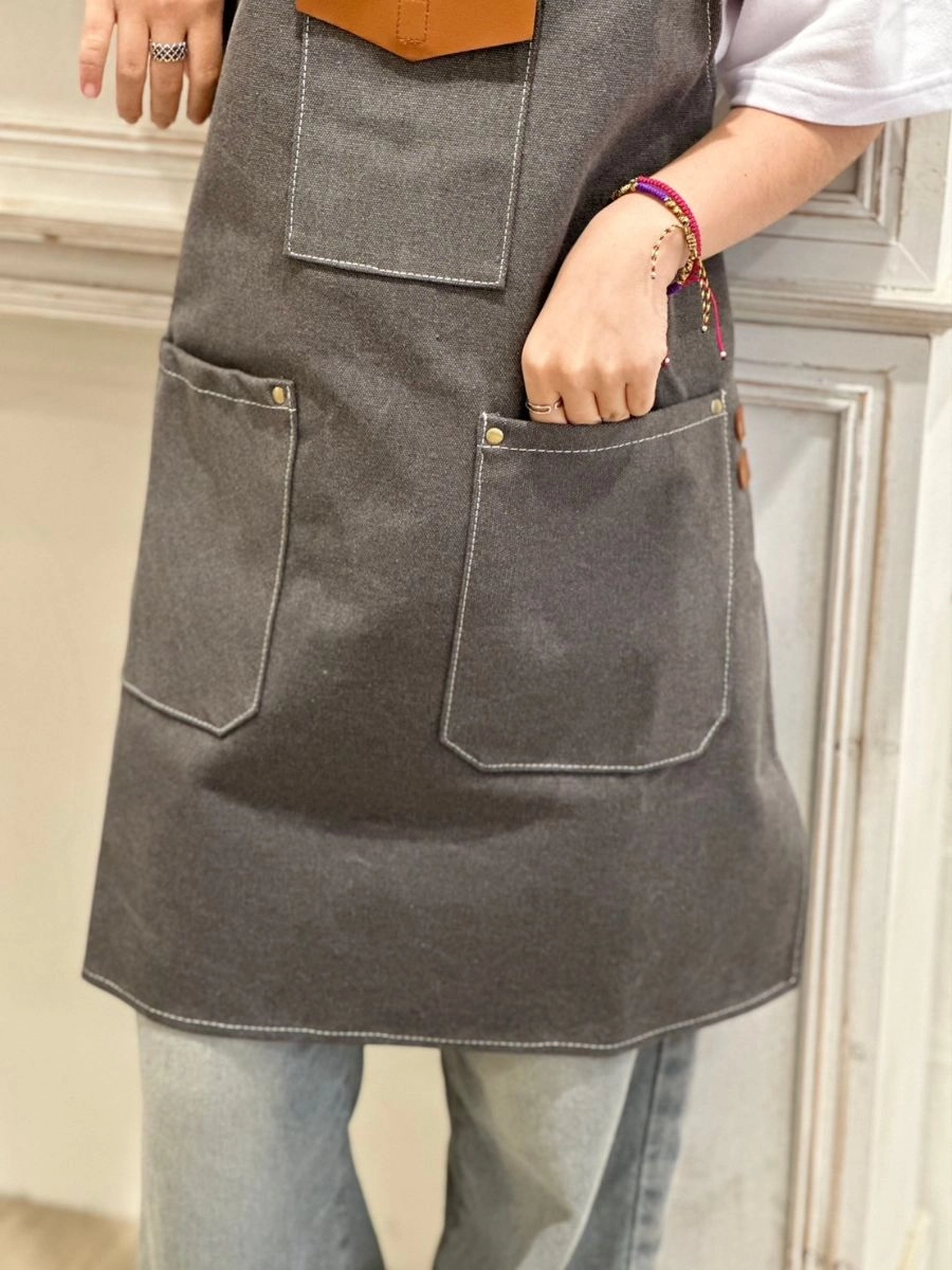 [自訂款]皮革口袋綁帶圍裙