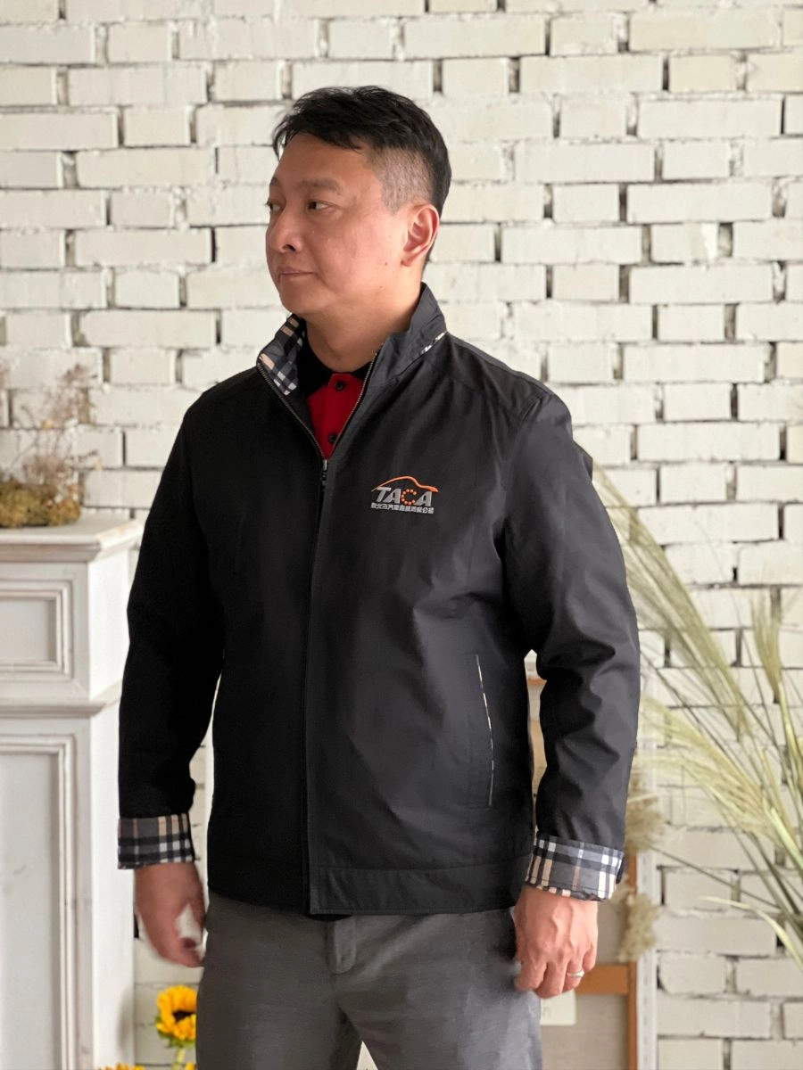 [TACA]拼接翻領外套