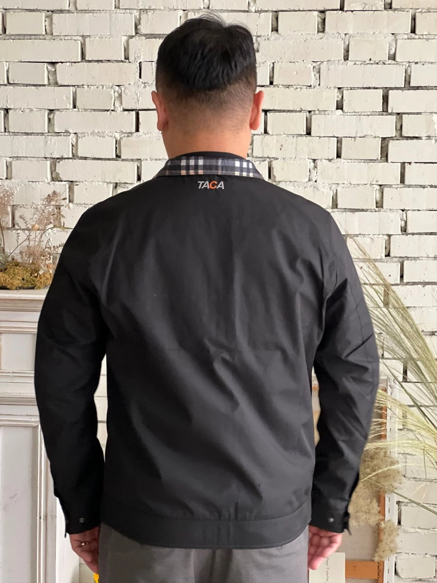 [TACA]拼接翻領外套